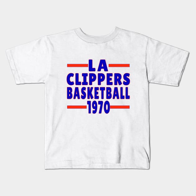 LA Clippers Basketball 1970 Classic Kids T-Shirt by Medo Creations